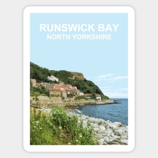 Runswick Bay, North Yorkshire. Travel poster Sticker